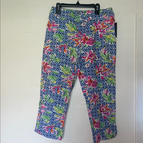 Jessica Pants - Jessica Kids Floral Patterned Bottoms - Blue and Pink